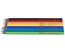 Trojhranné bezdřevé tužky, 12 barev