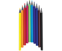 [Trojhranné bezdřevé tužky JUMBO, 12 barev]