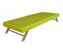 Sklápěcí lehátko s nepromokavým potahem, žluto zelené 130 x 60 x 22 cm