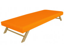 Sklápěcí lehátko s nepromokavým potahem,oranžové 130 x 60 x 22 cm