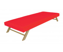 Sklápěcí lehátko s nepromokavým potahem,červené 130 x 60 x 22 cm