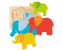 Vrstvené puzzle-Slony