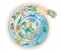 Kruhové puzzle - Zvířátka světa