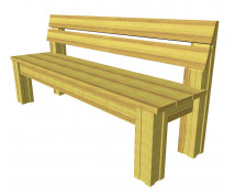 Dřevěná lavička s opěradlem