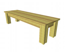 Dřevěná lavička bez opěradla