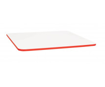 Stolová deska 25 mm, BÍLÁ, čtverec 60x60 cm - červená