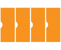 Dvířka k šatnám Ementál - Hvězdy, oranžové, sada 4 ks