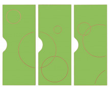 Dvířka k šatnám Ementál - Bublinky, zelené, sada 3 ks