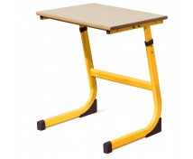 Školní jednomístná lavice s regulací výšky, vel. 2-4, žlutá