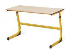 Školní dvoumístná lavice s regulací výšky,  vel. 2-4, žlutá