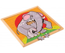 Dřevěné puzzle Zvířátka - Slon