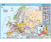 Politická mapa Evropy XL (100x70 cm) - CZ verze