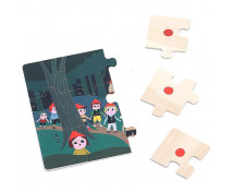 Dřevěné puzzle O Palečkovi, sada 4 ks