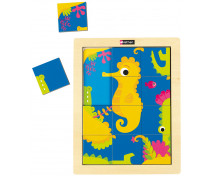 Oboustranné puzzle - Krokodýl / Mořský koník