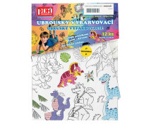 Vybarvovací ubrousky - Dino, 12 ks