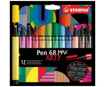 STABILO Pen 68 - fixy s klínovým hrotem, 12 barev