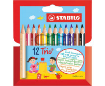 STABILO Trio Thick short - trojhranné krátké pastelky, 12 barev