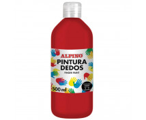 ALPINO Prstové barvy v lahvi, 500 ml - červená