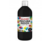 ALPINO Prstové barvy v lahvi, 500 ml - černá