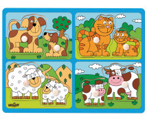 Vkládací puzzle - Domácí zvířátka a ich mláďatá