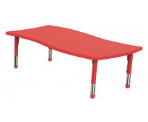 Plastová stolová deska - nepravý obdélník. červený