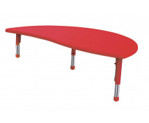 Plastová stolová deska - nepravý půlkruh, červený