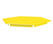 Barevná  stolní deska 18 mm, šestiůhelník 60 cm, žlutá