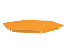 Barevná  stolní deska 18 mm, šestiůhelník 60 cm, oranžová