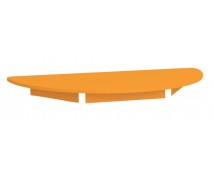 Barevná  stolní deska 18 mm, půlkruh, oranžová