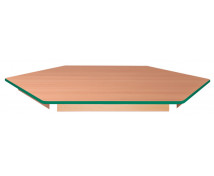 Stolová doska 18 mm, BUK, šesťuholník 80 cm, zelená