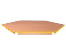 Stolní deska 18 mm, BUK, šestiůhelník 80 cm, žlutá