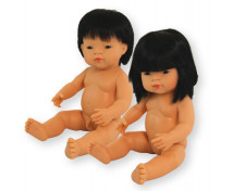 Bábiky různych kultur, 38 cm,asijský typ-děvče