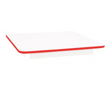 Stolová deska 18 mm, BÍLÁ, čtverec 80x80 cm, červená