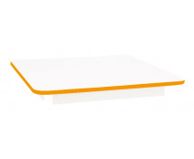 Stolová deska 18 mm, BÍLÁ, čtverec 80x80 cm, oranžová