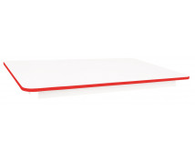 Stolová deska 18 mm, BÍLÁ, obdélník 125x80 cm, červená