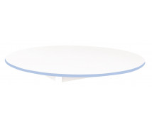 Stolová deska 18 mm, BÍLÁ, kruh 125 cm, modrá