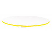 Stolová deska 18 mm, BÍLÁ, kruh 125 cm, žlutá