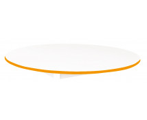 Stolová deska 18 mm, BÍLÁ, kruh 125 cm, oranžová