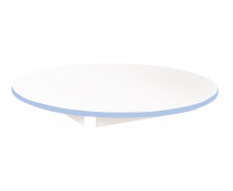 Stolová deska 18 mm, BÍLÁ, kruh 90 cm, modrá