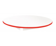 Stolová deska 18 mm, BÍLÁ, kruh 90 cm, červená