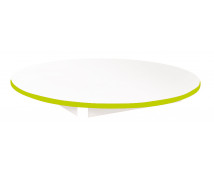 Stolová deska 18 mm, BÍLÁ, kruh 90 cm, zelená