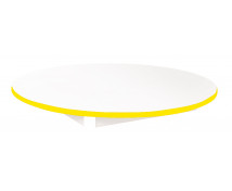 Stolová deska 18 mm, BÍLÁ, kruh 90 cm, žlutá