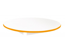 Stolová deska 18 mm, BÍLÁ, kruh 90 cm, oranžová