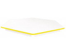 Stolová deska 18 mm, BÍLÁ, šestiúhelník 80 cm, žlutá