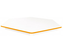 Stolová deska 18 mm, BÍLÁ, šestiúhelník 80 cm,  oranžová