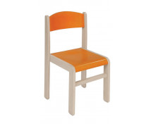 Dřevěná židle JAVOR BĚLENÝ-oranžová, 26 cm VYP