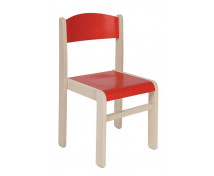 Dřevěná židle JAVOR BĚLENÝ-červená, 38 cm VYP