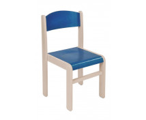 Dřevěná židle JAVOR BĚLENÝ-modrá, 38 cm VYP