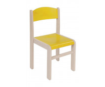Dřevěná židle JAVOR BĚLENÝ-žlutá, 38 cm VYP