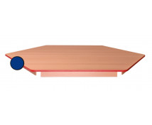 Stolní deska 18 mm, BUK, šestiůhelník 60 cm, modrá